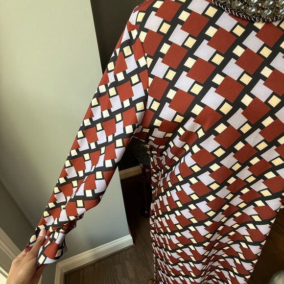 Zara Long Sleeve Dress - Red, White, and Black - Picture 3 of 3